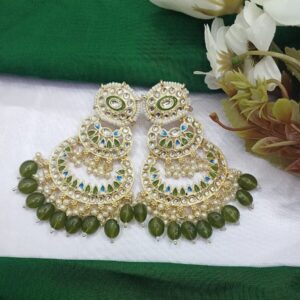 kundan and crystal earrings