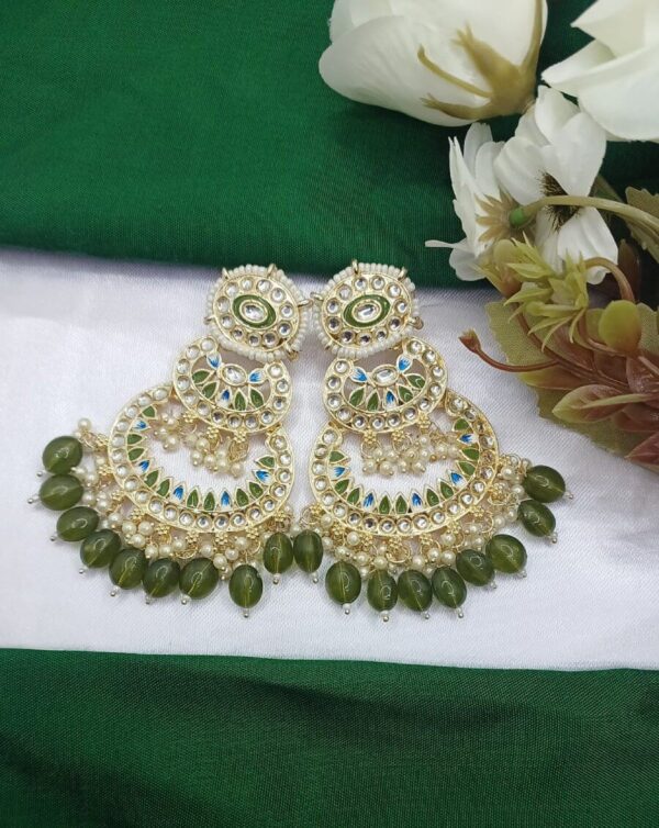 kundan and crystal earrings
