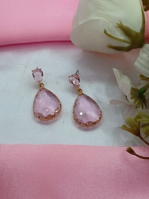 blush pink crystal earrings